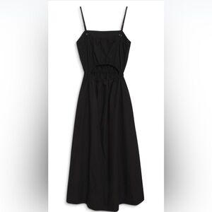 Stateside Poplin Midi dress with cut out back. Dress it up or wear it casual.